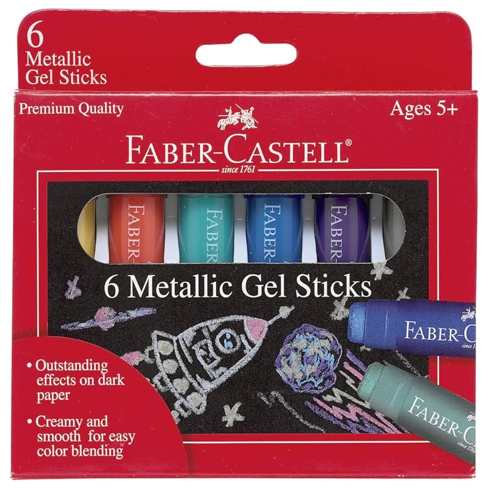 Faber Castell Metallic Gel Sticks - 6 Pack NEW